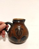 Carafa mica / vaza cu un brat si cioc, ceramica vintage Germania Echt Salzglasur, gresie, glazura de sare (Salt Glaze)