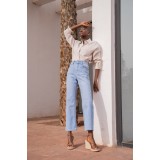 Blugi dama Ankle Staight Oraije albastru deschis JD409C