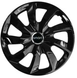Set 4 Capace Roti 17 inch, Stig Negru Lucios Compatibil Cu Smart, Autohelix MSA