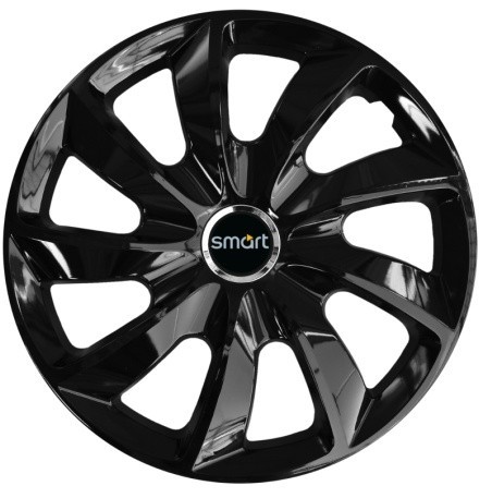 Set 4 Capace Roti 17 inch, Stig Negru Lucios Compatibil Cu Smart
