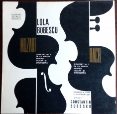 DISC LP VINYL: LOLA BOBESCU - MOZART/BACH(Dir. CONSTANTIN BOBESCU/1973/ECE 0844) foto