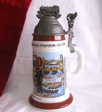 HALBA PORTELAN CU LITOFANIE HOLOGRAMA - HALBA MILITARA DEDICATA BATALIONULUI 3 PIONIERI BAVAREZI 1911-1913 24 CM