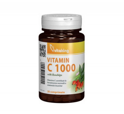 Vitamina C 1000mg cu macese, 30tab, Vitaking foto