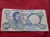 Bancnotă BANCA CENTRALĂ A NIGERIEI,20 de NAIRA,GENERALUL MURTALA 1938-1976