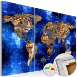 Cumpara ieftin Tablou din plută - Golden Continents [Cork Map] 90x60 cm