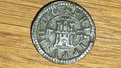 Spania - moneda de colectie medievala - 2 maravedis 1602 - Philip III - superba! foto