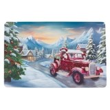 Suport Farfurie Decorativ Craciun cu Camion Mos Craciun, CMCLASS