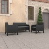 Set mobilier de gradina cu perne, 3 piese, antracit, PP ratan GartenMobel Dekor, vidaXL