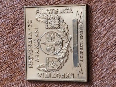 Placheta expozitia filatelica foto