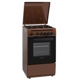 Aragaz Heinner HFSC-V50LITBRW, 4 arzatoare, Gaz, Aprindere electrica, Timer, 50 cm, Maro