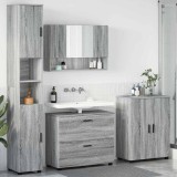 Cumpara ieftin Set de mobilier pentru baie 4 buc. Gri Sonoma 35 x 30 x 192 cm