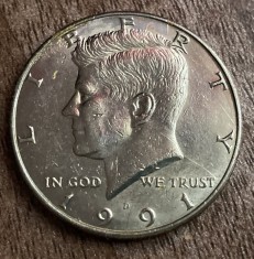 C50 - Moneda foarte veche - America - half dollar - litera D - 1991