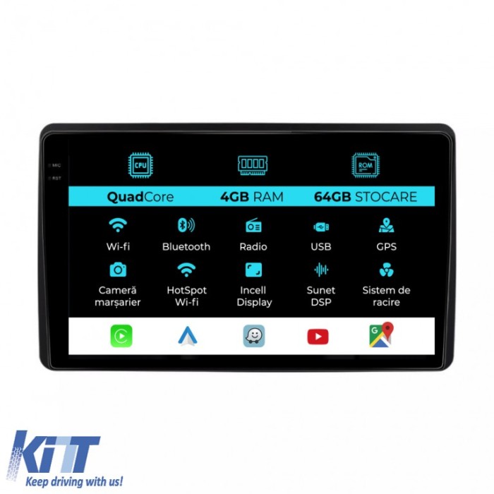 Navigatie Dedicata Dacia Duster (2018 - 2022),QuadCore, 10Inch, 4Gb Ram, 64Gb Stocare, Carplay Performance AutoTuning