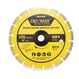 Disc diamantat segmentat 230x22,23 mm pentru taiere uscata beton si piatra Crownman