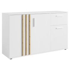 Comoda DTD mdf laminat alb stejar artisan Tolis 120x35x73 cm