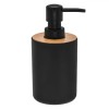 Dozator Săpun Lichid, Capacitate 315 ml, Plastic Negru, Capac Bambus, Oem