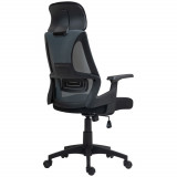 HOMCOM Scaun Ergonomic de Birou &Icirc;nclinabil cu Suport Lombar, Tetieră și &Icirc;nălțime Reglabilă, 66x58x115-123 cm, Negru | Aosom Romania