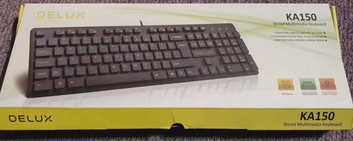 Keyboard tastatura KA150 Delux, wired multimedia keyboard, noua, nefolosita