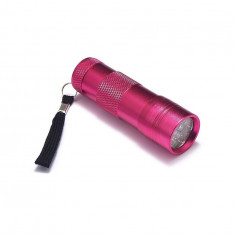 Lanterna 12 LED UV ultra violet din aluminiu-Culoare Roz