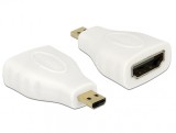 Adaptor HDMI la micro HDMI-D M-T Alb, Delock 65276