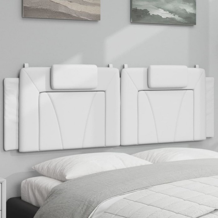 vidaXL Pernă pentru tăblie pat, alb, 160 cm, piele artificială