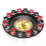 Cumpara ieftin Joc ruleta cu pahare de shot, 16 pahare din sticla, 29 cm Negru/Rosu, Gonga