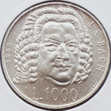 697 San Marino 1000 Lire 1985 Johann Sebastian Bach km 183 argint, Europa