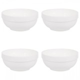 Set boluri, 4 piese, 1.2 l, Portelan, Alb