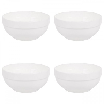 Set boluri, 4 piese, 1.2 l, Portelan, Alb foto