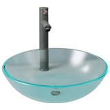 Chiuveta baie robinet scurgere tip push, sticla calita matuita