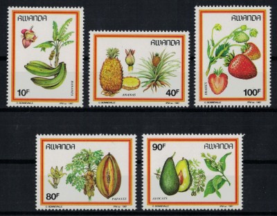 RWANDA 1987 - Fructe / serie completa MNH foto