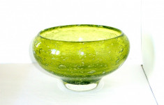 Bol fructiera colectie cristal verde lime - design Erik Hoglund, KOSTA BODA Swe. foto