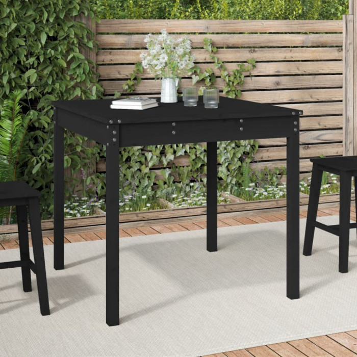 Masuta de gradina, negru, 82,5x82,5x76 cm, lemn masiv de pin GartenMobel Dekor