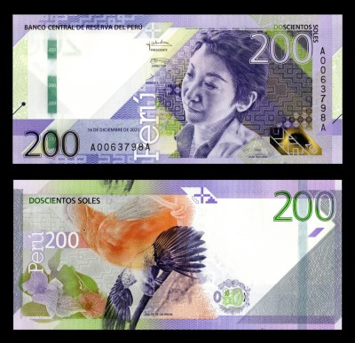 PERU █ bancnota █ 200 Soles █ 2021 (2023) █ P-200 █ UNC █ necirculata foto