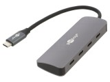 Hub USB-C Goobay 4 porturi USB 3.2 gri 10Gbps 0,115m