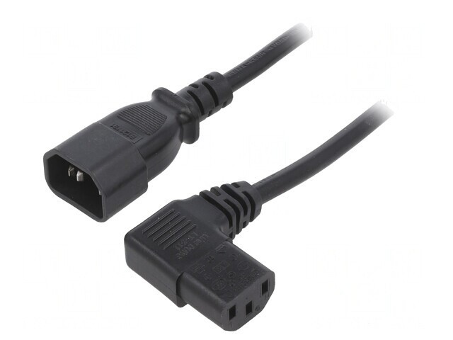 Cablu IEC C13-C14 1m Negru 10A