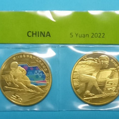 Set 2 monede China 5 Yuan 2022 UNC Seria "Olimpiada de iarna 2022 Beijing"