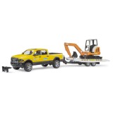 Cumpara ieftin Bruder Masina RAM 2500 cu remorca si mini excavator