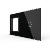 Cumpara ieftin Panou din sticla pentru priza simpla si &icirc;ntrerupator touch Livolo, negru