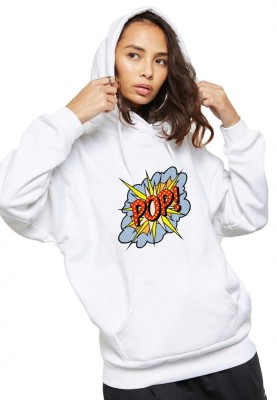 Hanorac dama alb - POP - L foto