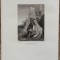 Le jeune diacre// gravura de carte sec. XIX, A. Johannot pinx