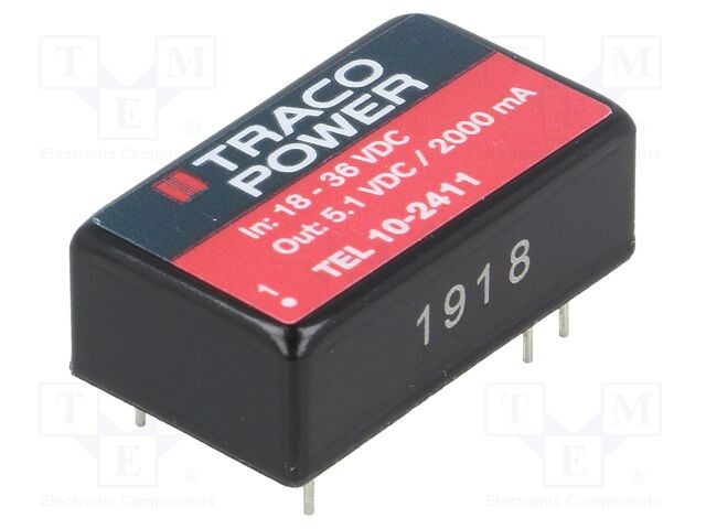 Convertor DC/DC 10W TRACO POWER, Intrare 18-36VDC, Ieşire 5,1VDC 2000mA