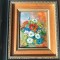 LIMOGES tablou MARE unic BUCHET de FLORI semnat LUCIE DADAT pictat manual in EMAIL manopera EXCEPTIONALA de colectie FRANTA