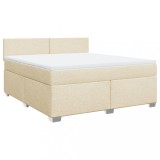 Cumpara ieftin Pat continental cu saltea, crem, 180x200 cm, textil