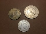 lot monede Iugoslavia - 10 Dinari 1978, 1985, 1992 !