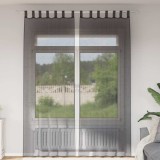 Gossi perdele voile cu buzunare pentru bare 2 buc negru