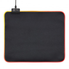 Mousepad gaming RGB DELTACO GAMING XL, 45x40cm, 6xRGB modes, 7xStatic modes, Negru foto