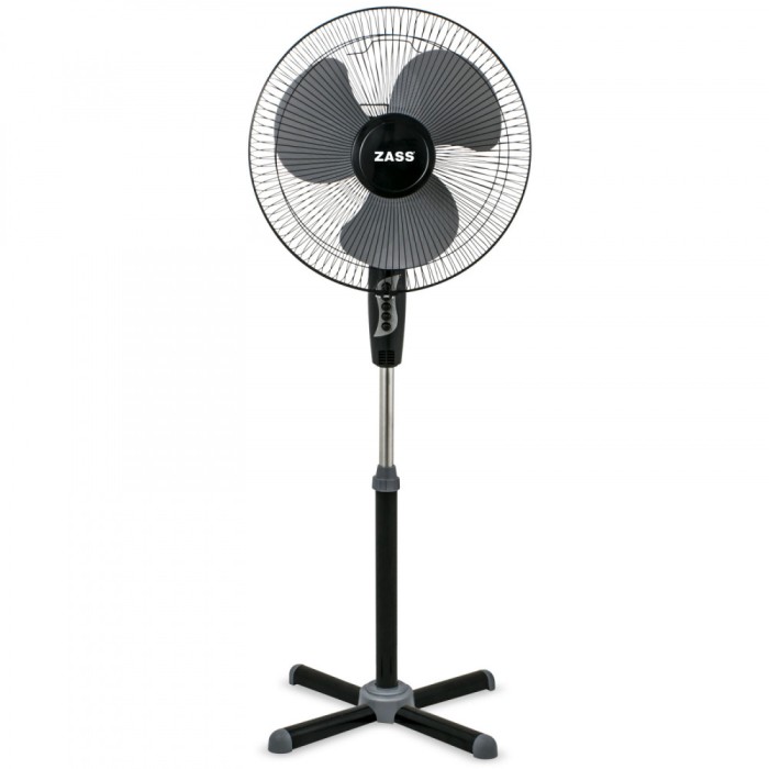 Ventilator silentios cu picior Zass ZF 1604, 41cm diametru, 45 W, Negru - NOU