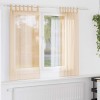 VidaXL Perdele Voile cu buzunare pentru bare 2 buc Nisip