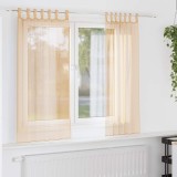 VidaXL Perdele Voile cu buzunare pentru bare 2 buc Nisip